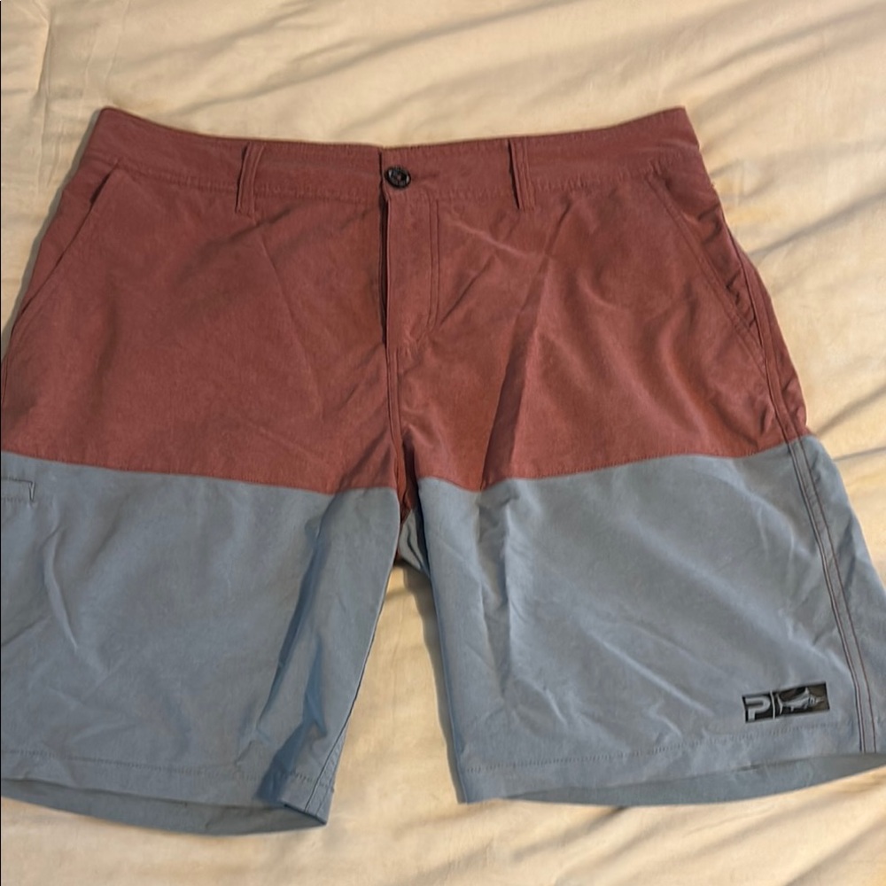 Pelagic Hybrid Shorts Red and Blue Quick-Dry